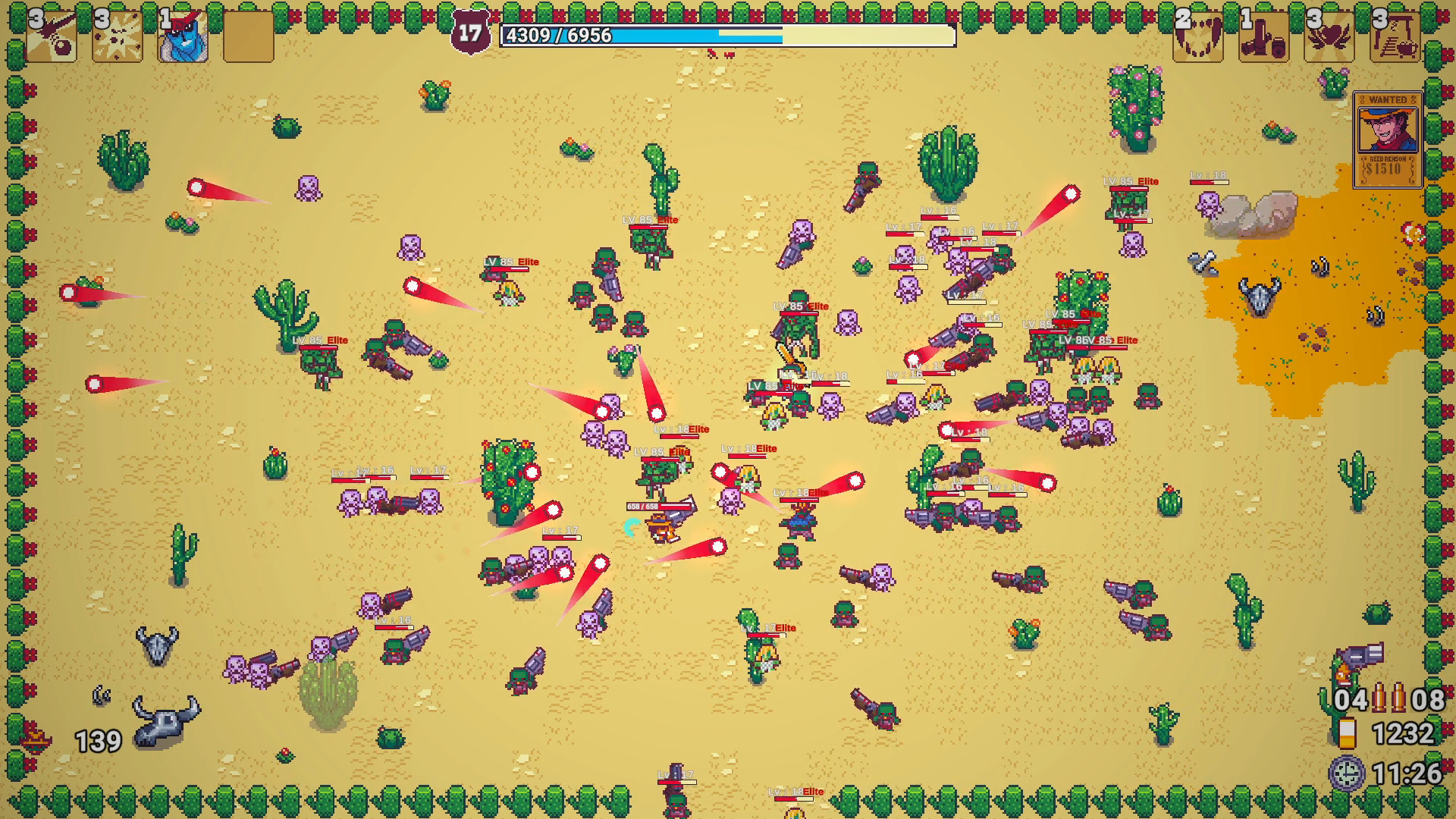 Bullet hell action in Red Pistol