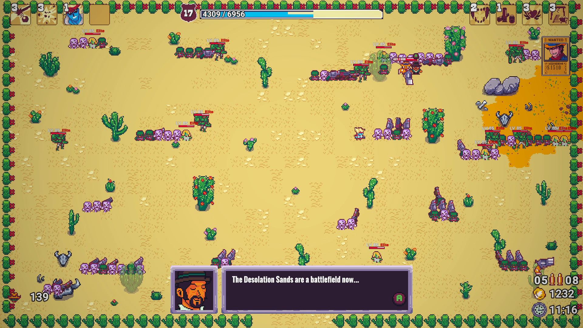 Red Pistol gameplay screenshot - Bullet hell combat