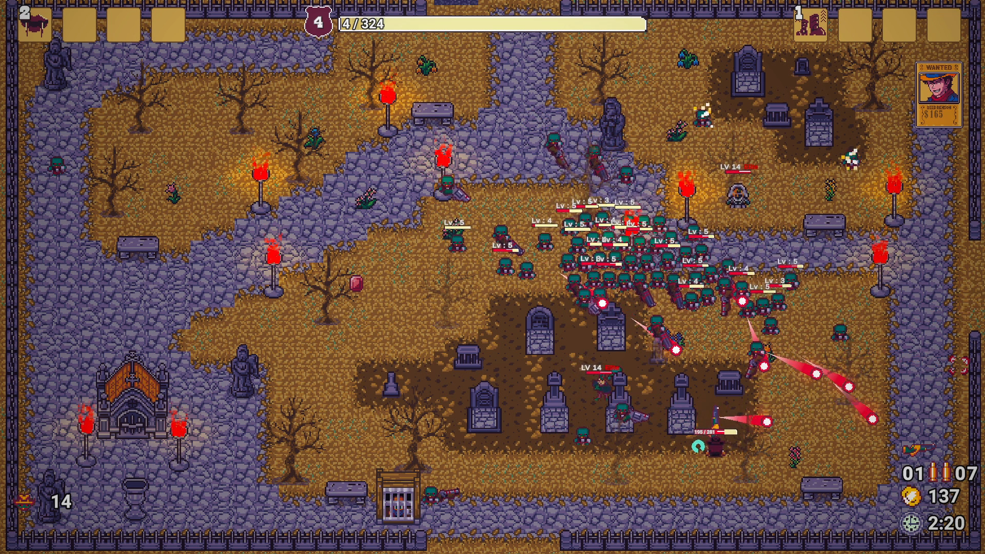 Red Pistol gameplay screenshot - Westren graveyard