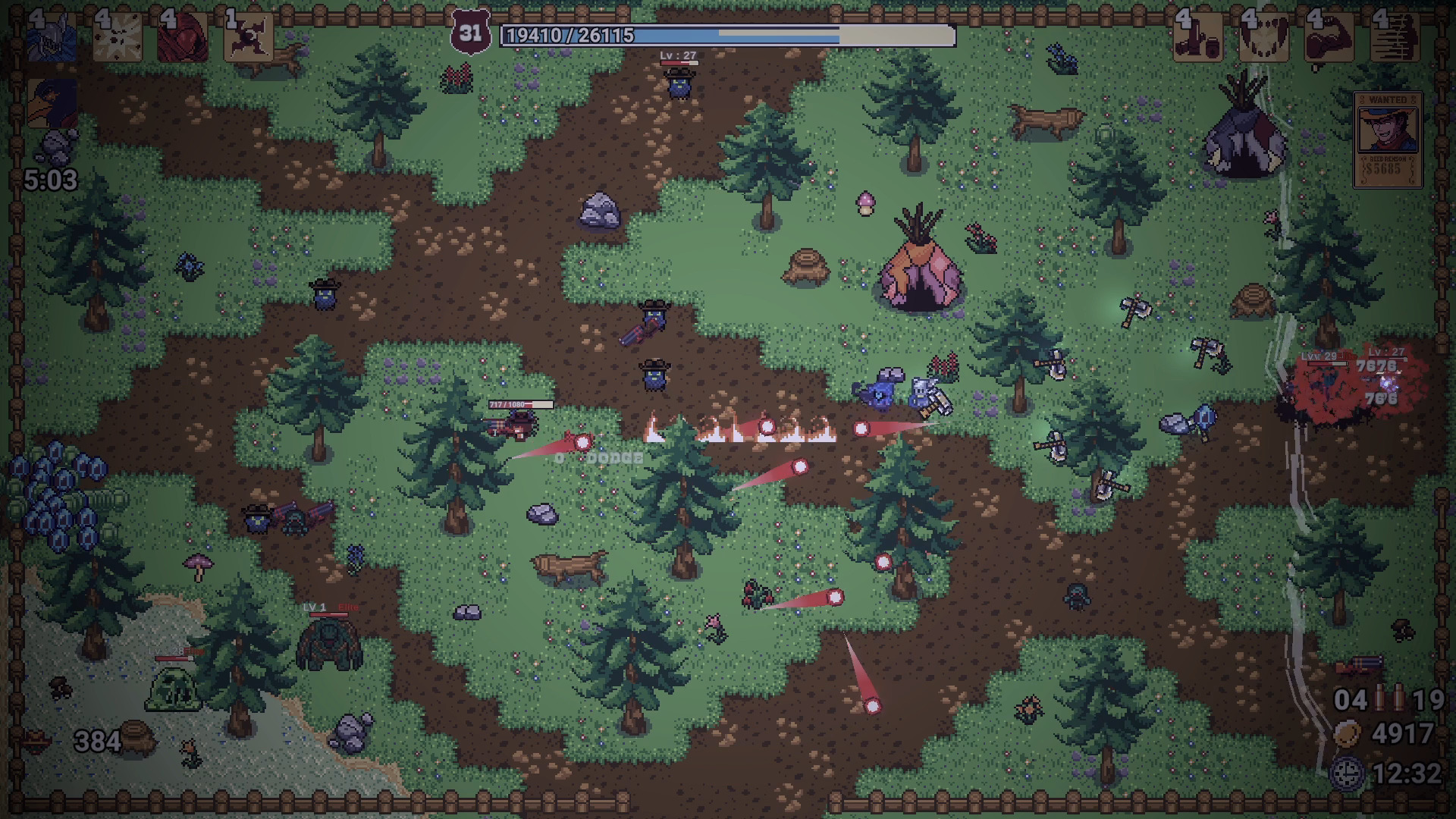 Red Pistol gameplay screenshot - Westren pine forest