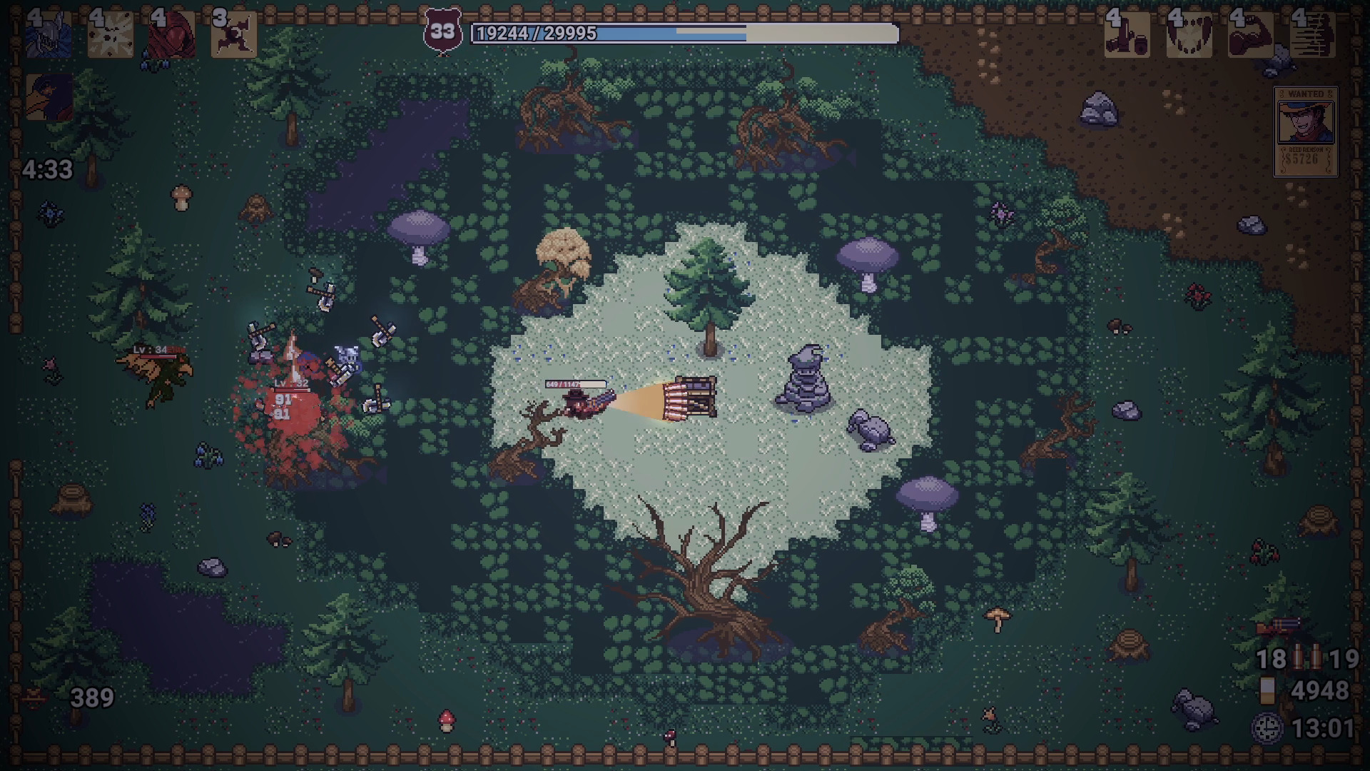 Red Pistol gameplay screenshot - Bullet hell combat