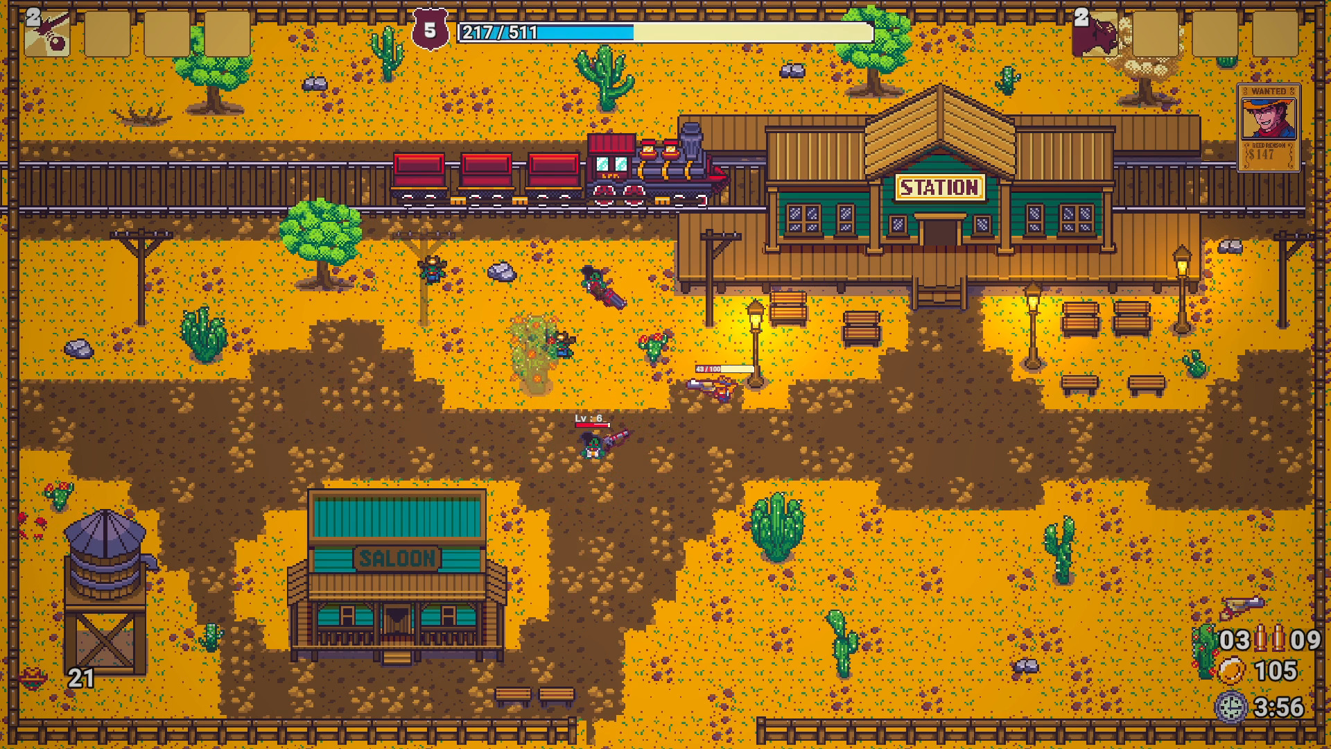 Red Pistol gameplay screenshot - Western train station