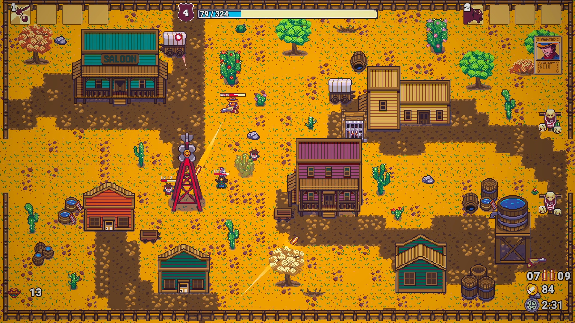 Red Pistol gameplay screenshot - Western town