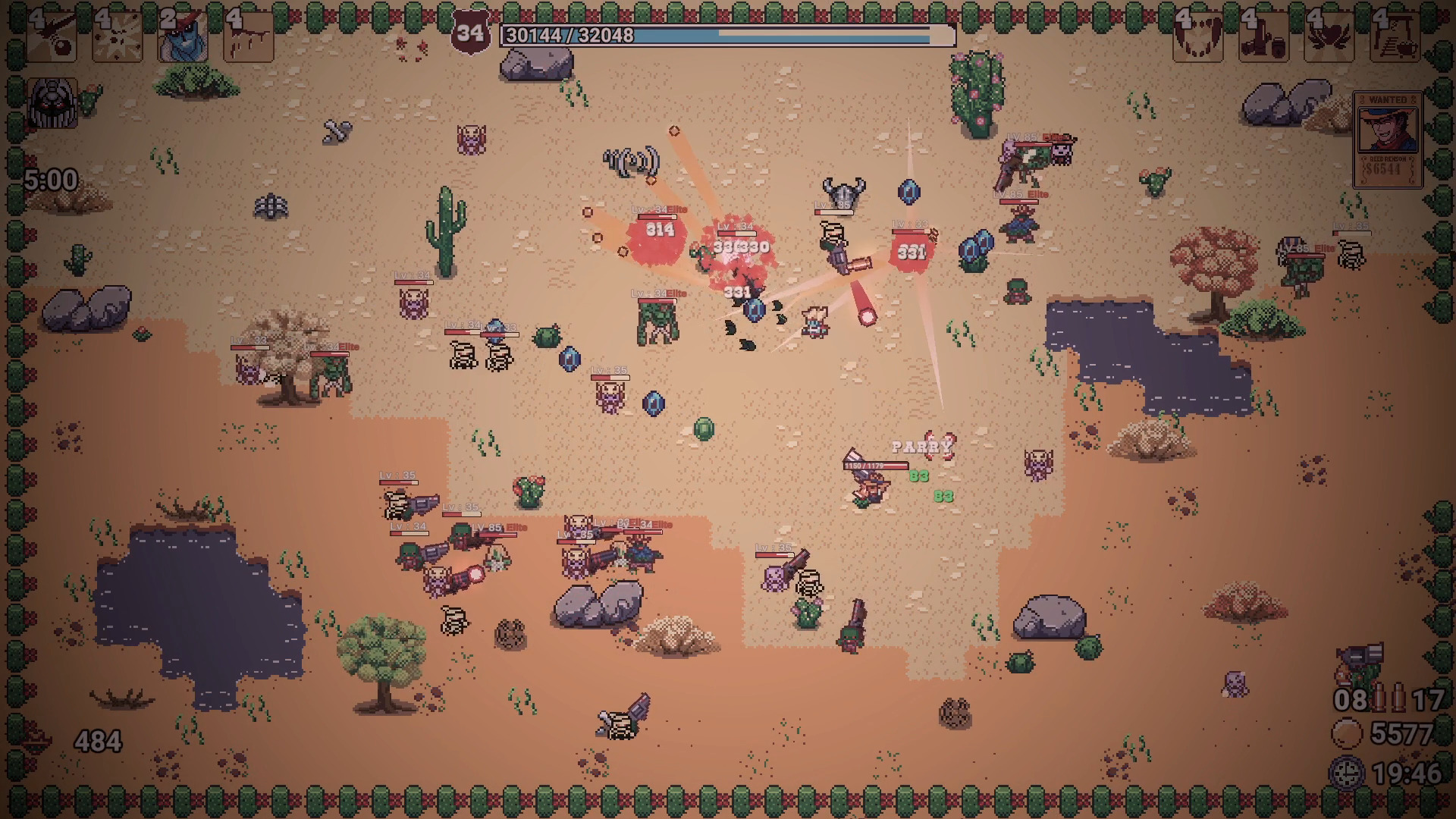 Red Pistol gameplay screenshot - Bullet hell combat